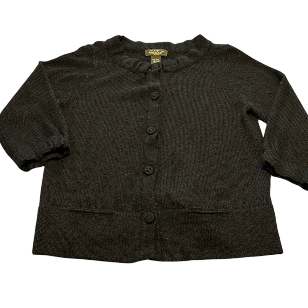Eddie Bauer Cardigan Merino Wool Pockets Size L